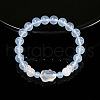 Natural Chalcedony Round Beads Stretch Bracelets WG1718F-13-1
