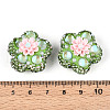 Flower Shape Polymer Clay Rhinestone Beads CLAY-U023-01D-3