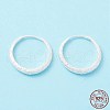 Textured 925 Sterling Silver Small Huggie Hoop Earrings EJEW-I260-29S-3