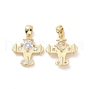 Brass Micro Pave Cubic Zirconia Pendants ZIRC-P102-03G-2