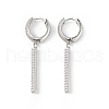 Plastic Imitation Pearl Rectangle Dangle Hoop Earrings EJEW-L234-074P-1