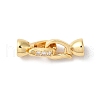 Brass Micro Pave Clear Cubic Zirconia Fold Over Clasps KK-H483-08G-2