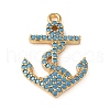 Brass Micro Pave Cubic Zirconia Pendants KK-C086-13G-01-1