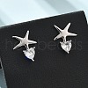S925 Sterling Silver Stud Earrings EJEW-D317-02P-1