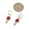 Glass Leverback Earrings EJEW-JE06397-04-3