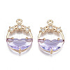 Faceted Transparent Glass Pendants X-GLAA-T020-18D-1