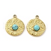 Natural Turquoise Flat Round with Eye Charms STAS-J401-VC559-1