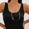 Flower Alloy & Plastic Imitation Pearl White Round Beads Handmade Link Chain Long Necklaces for Women FS-WG575FB-04-1