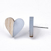 Transparent Resin & Wood Stud Earrings EJEW-N017-002A-D01-4
