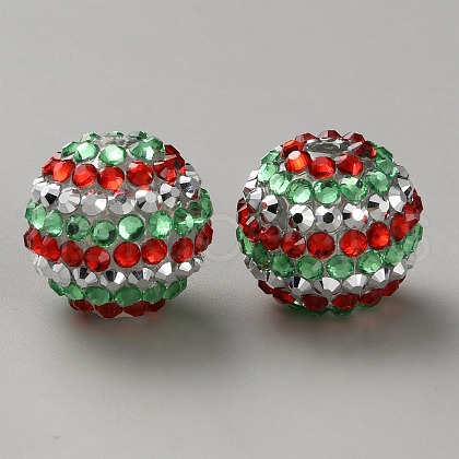 Christmas Theme Resin Rhinestone Beads RB-WH0003-08A-1