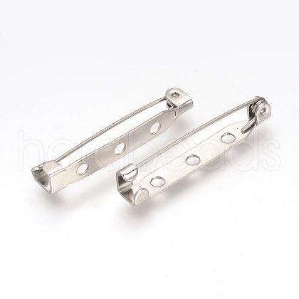 Tarnish Resistant 304 Stainless Steel Pin Brooch Back Bar Findings X-STAS-Q184-03-1