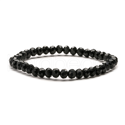 Fashionable Faceted Rondelle Glass Beads Stretch Bracelets for Women Girls Gift TQ6391-10-1