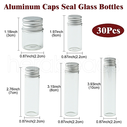 30Pcs Empty Glass Bead Storage Tubes AJEW-YW0001-16A-1
