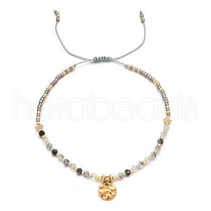 Natural Stone Braided Bead Bracelet FR2657-3-1