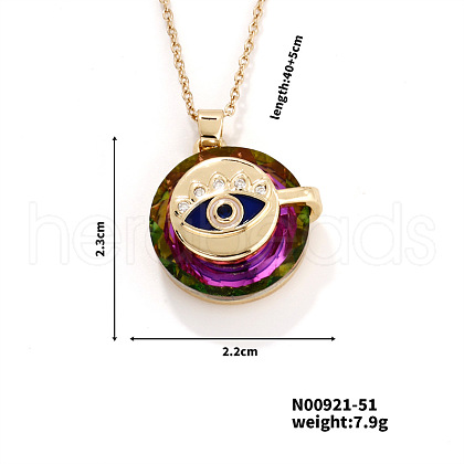 Vintage Sparkling Rhinestone Evil Eye Pendant Necklaces YZ2067-9-1