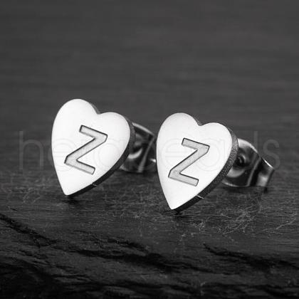 Heart 201 Stainless Steel Stud Earrings WGB8201-21-1