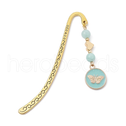 Dyed Natural Malaysia Jade Imitation Amazonite Bookmarks AJEW-JK00271-05-1