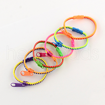 Plastic Zipper Bracelets BJEW-A060-M3-1