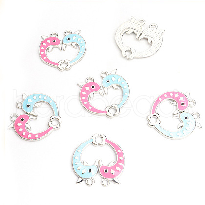 Alloy Enamel Split Pendants PW-WG9F103-01-1