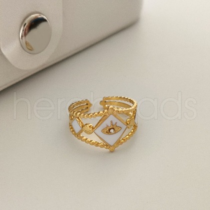 204 Stainless Steel Enamel Cuff Rings FS-WG1A4E8-12-1