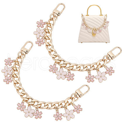  2Pcs Alloy Enamel Sakura Charm Purse Strap Extenders AJEW-PH0018-01-1