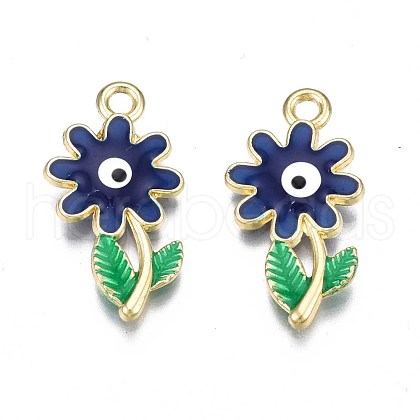 Rack Plating Alloy Enamel Pendants ENAM-S126-144B-1