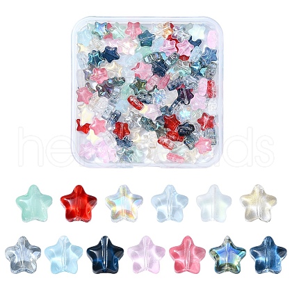 12 Colors Transparent Glass Beads GLAA-YW0003-67-1