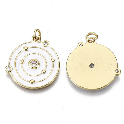 Brass Micro Pave Cubic Zirconia Pendants ZIRC-N039-056A-NF-1