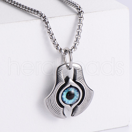 Evil Eye Pendant Stainless Steel Necklaces for Men Fashion Clothing Matching EB4271-1