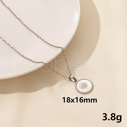 304 Stainless Steel Geometric Pendant Necklaces IQ6554-11-1