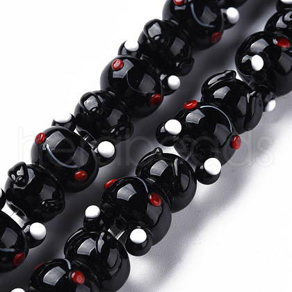 Handmade Bumpy Lampwork Beads Strands LAMP-T007-16A-1