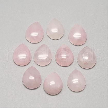 Natural Rose Quartz Cabochons G-R417-10x14-48-1