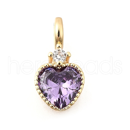 Brass Pave Cubic Zirconia Charms KK-Q097-03E-G-1