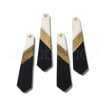 Opaque Resin & Walnut Wood Pendants RESI-D060-B-06-1
