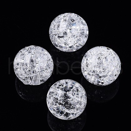 Transparent Crackle Style Acrylic Beads MACR-T036-16-1