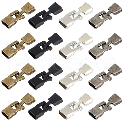 SUNNYCLUE 24Pcs 4 Colors Alloy Snap Lock Clasps for Jewelry Making FIND-SC0009-43-1