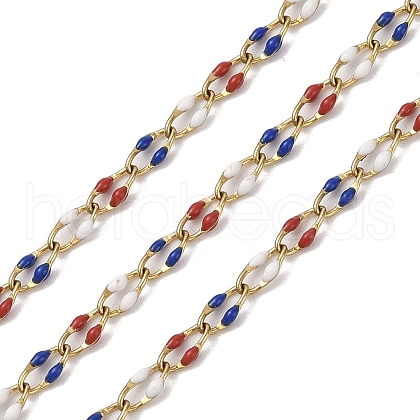 Ion Plating(IP) 304 Stainless Steel Enamel Link Chain CHS-H027-01G-06-1
