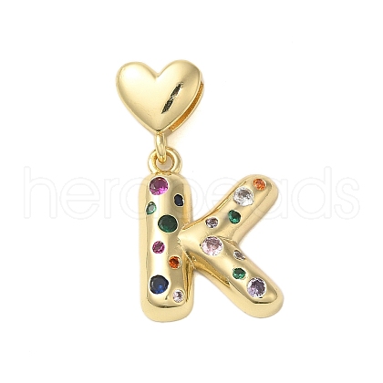 Rack Plating Brass Micro Pave Clear Cubic Zirconia Perdants KK-C067-12G-K-1