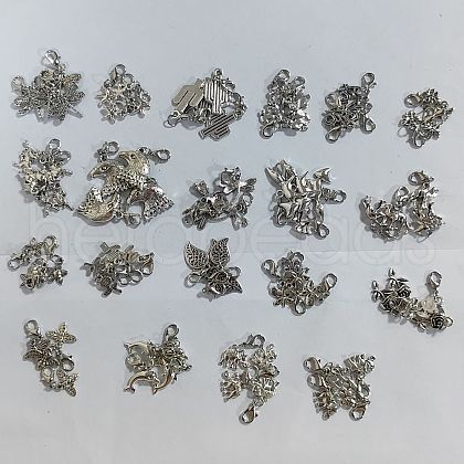 40Pcs 20 Styles Tibetan Style Alloy Pendant Decorations HJEW-AB00257-1