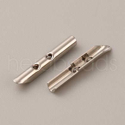 500Pcs Brass Folding Crimp Ends KK-WH0058-08A-P-1