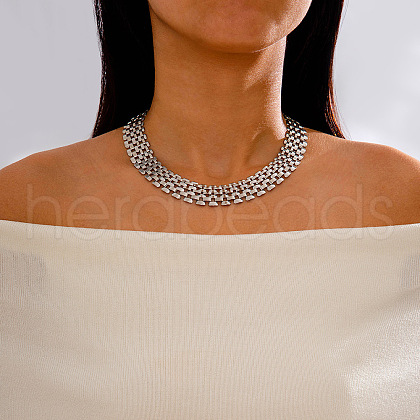 Alloy Mesh Chain Choker Necklaces for Women FS-WGFCB03-04-1