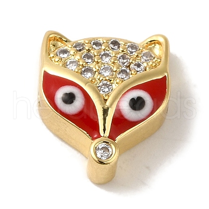 Rack Plating Brass Micro Pave Clear Cubic Zirconia with Enamel Pendant KK-P267-18G-1