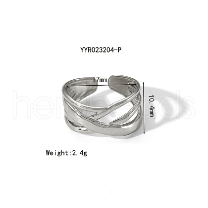 Irregular Hammered Stainless Steel Open Cuff Rings JY9046-12-1
