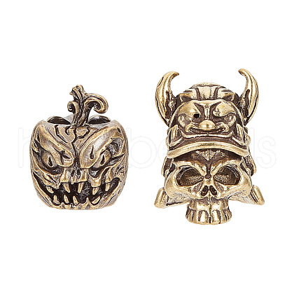 HOBBIESAY 2Pcs 2 Style Brass Beads FIND-HY0003-58-1