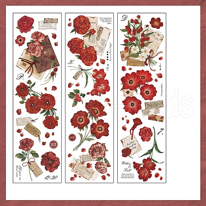 6Pcs 3 Styles PET Stickers AJEW-S040-03C-1