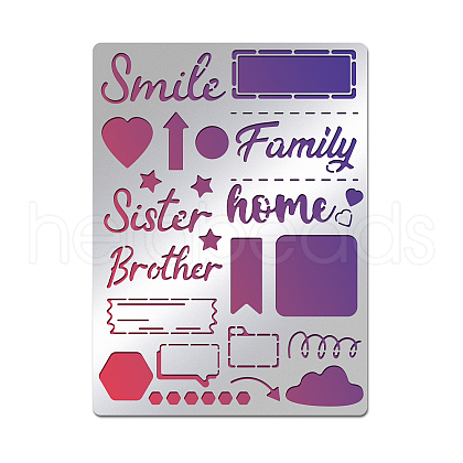 Custom Family Theme Stainless Steel Cutting Dies Stencils DIY-WH0289-018-1