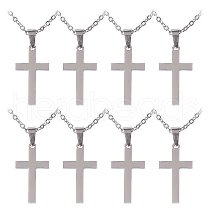CHGCRAFT 8Pcs Stainless Steel Pendants Necklaces NJEW-CA0001-19P-1