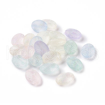 Transparent Frosted Acrylic Beads OACR-P013-37M-1