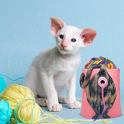 Resin Cute Cat Butt Yarn Bowl Decorations PW-WG54804-01-1