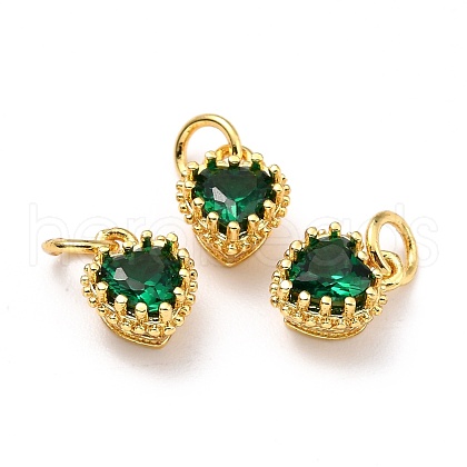 Brass Micro Pave Mixed Color Cubic Zirconia Pendants ZIRC-D120-02G-02-1